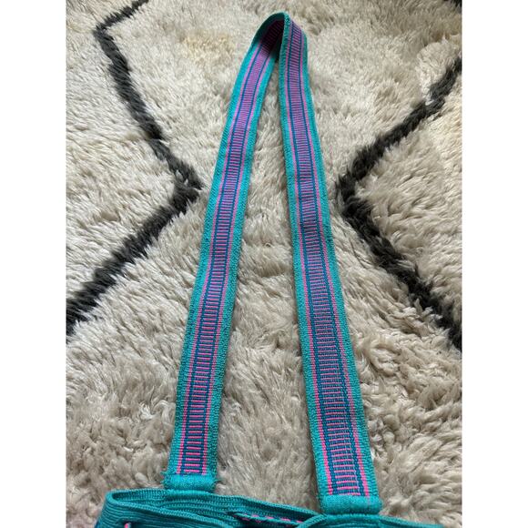 Authentic 100% Wayuu Mochila Colombian Bag cotton candy bohemian blue pink neon - Picture 8 of 16